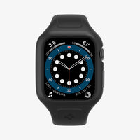 AMP02007 - Apple Watch Series (44mm) Case Liquid Air Pro in black showing the front